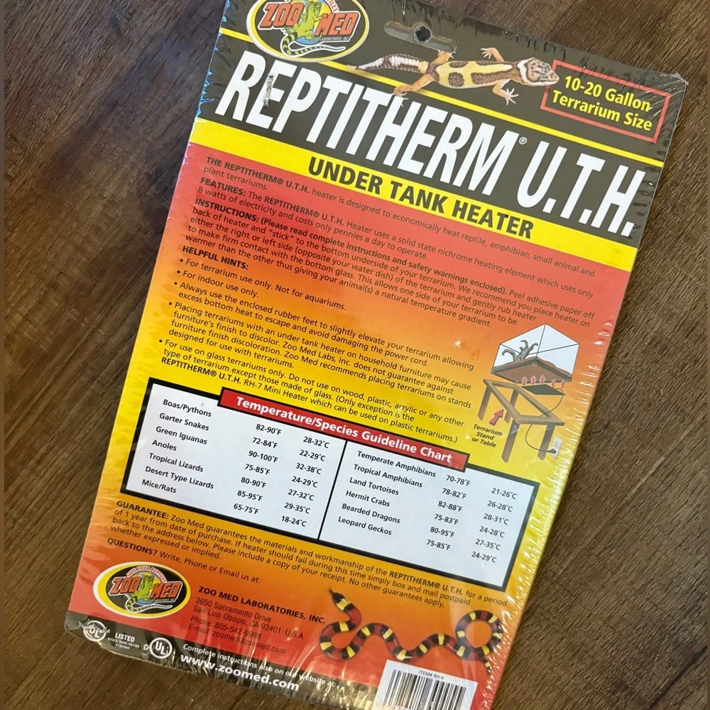 Zoo Med ReptiTherm U.T.H. Under Tank Heater - 10-20 Gallon Terrarium Size